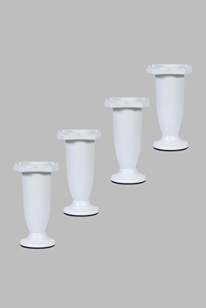 MH MiniHediye Adjustable Cabinet Furniture Sofa Coffee Table Bench Leg Plastic White Feet 10 cm (4 Pcs)