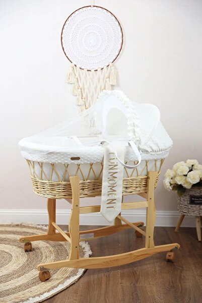 Generic Baby Moses Basket Cradle by Fun-Moment with Mosquito Net, Mattress, Pillow and Wheeled Base