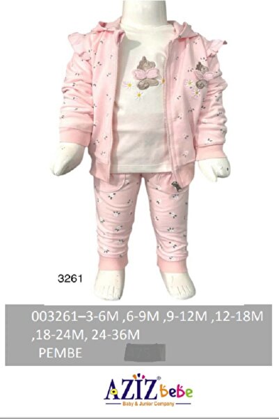 Aziz Bebe Sevimli At Desenli Bebek Alt Üst ve Hırkalı 3 'lü Takım 3 Ay - 36 A...
