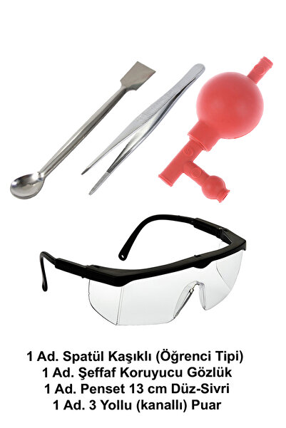 ATEL-SAN Laboratuvar Öğrenci Seti A / Puar + Koruyucu Gözlük + Spatül Öğrenci...