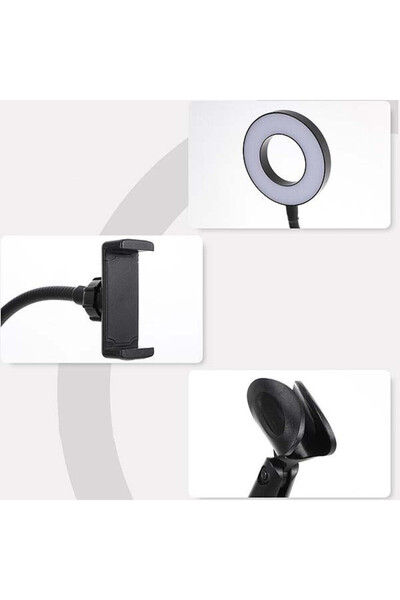 zola 2 in 1 selfie/video stand with LED light, phone holder, microphone, 12W, 9 levels, 3 modes, 360°