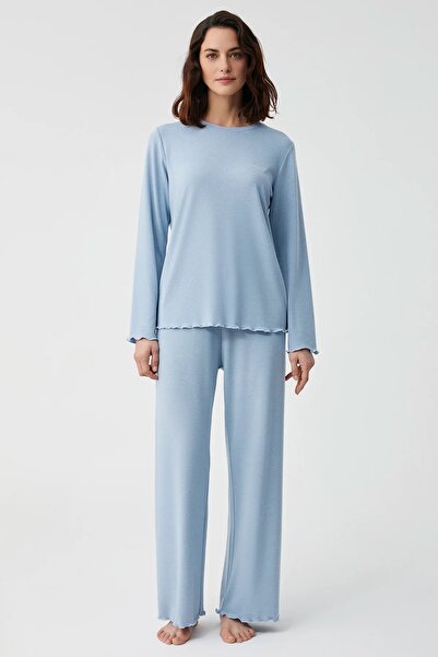 Catherine's CATHERINES COSTUM DE PIJAMĂ PENTRU FEMEI, CU MÂNECĂ LUNGĂ, TESTURĂ MOALE