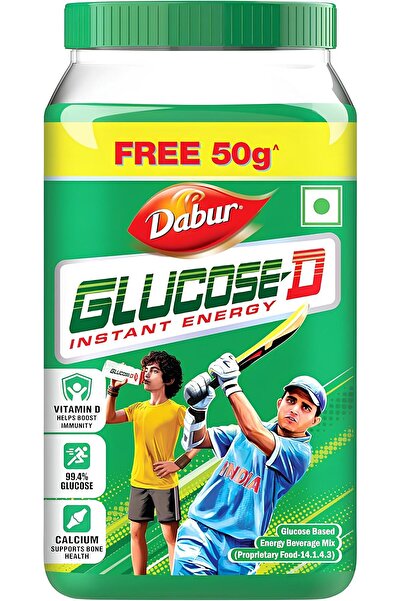 Dabur جلوكوز-دي، عصير ولذيذ، 450 غرام مع 50 غرام من المسحوق الحر