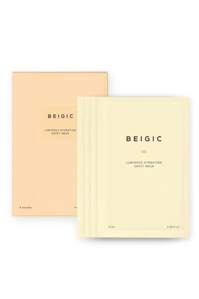 Beigic قناع ورقي مرطب ومضيء 25 مل × 4 (علبة)