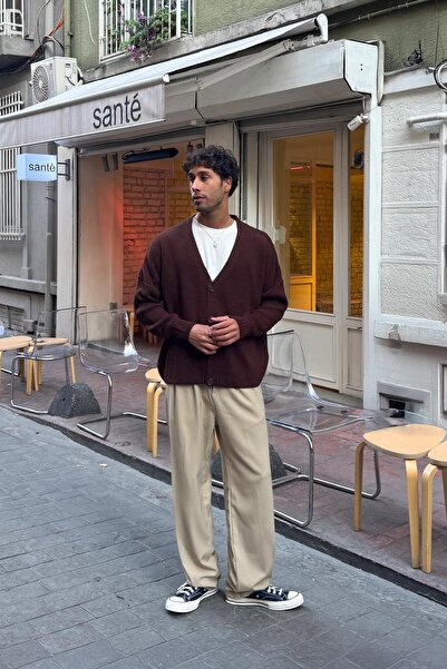 Flaw Wear Button Detail Oversize Knit Cardigan