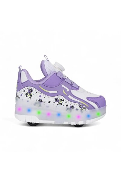 Tuğba Ortopedi 0910 Girl's Purple Light-Up Wheeled Sneaker