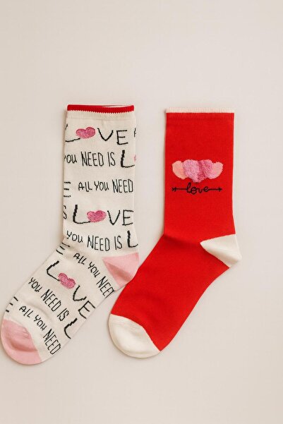 shefox 2 чифта дамски бамбукови чорапи за Свети Валентин