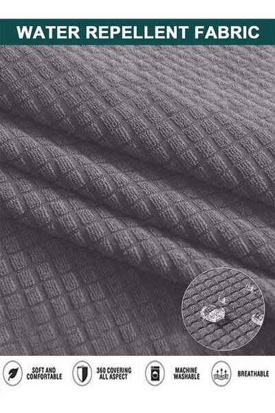 X SPRING sofa cover 3 seater corn fluff super elastic waterproof and wrinkle dark gray 190-230CM