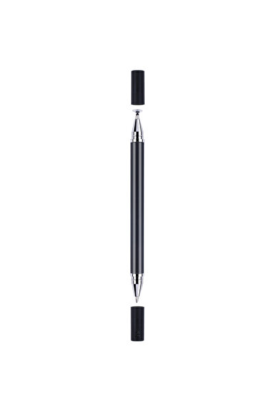 zola 2 in 1 stylus pen, universal for multi-touch screens, metal, black