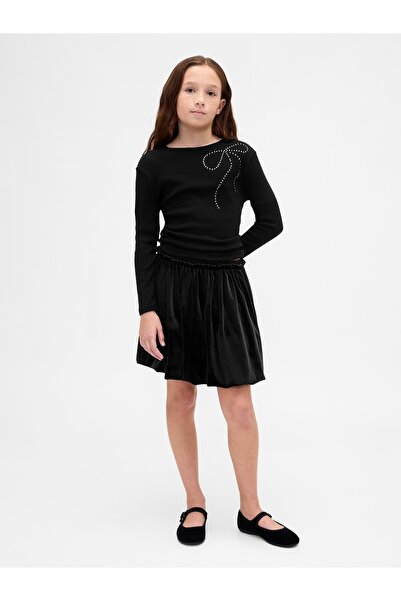 GAP Kız Çocuk Siyah Kadife Balon Etek