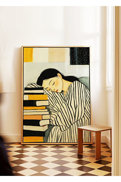 ARTHOUSECOLLECTIVE Ilustrație de carte și femeie - Poster fără cadru în dimen...