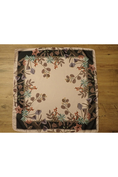 Zelayn Pink Flower Pattern Bandana Scarf