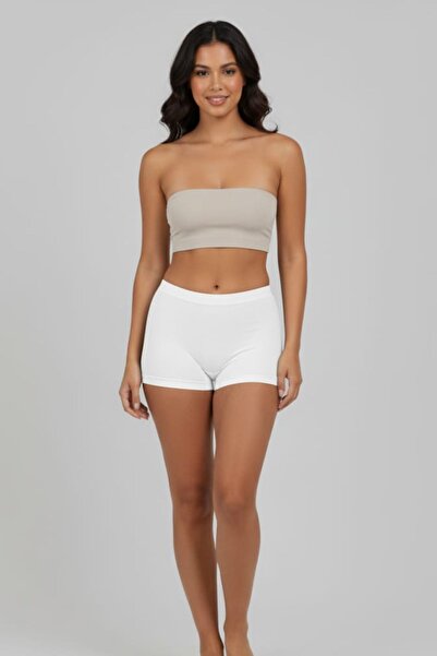 enmodaiçgiyim 10 τεμάχια λευκά βαμβακερά εξαιρετικά άνετα γυναικεία σορτς μπόξερ που δεν αφήνουν ίχνη, ασφαλή εσώρουχα μέσα στο παντελόνι