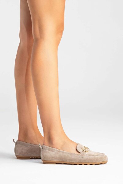 Zeynep Sıradağlı Presleigh Women's Leather Ballerinas Mink Suede