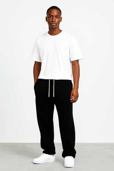 SERYY MODA Men's Black Baggy Sweatpants
