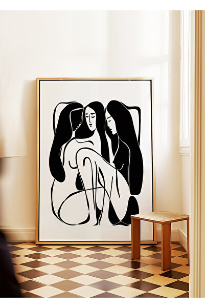 ARTHOUSECOLLECTIVE Trei muzăre – Abstract / Line Art - Poster fără cadru în d...