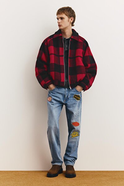 Pull & Bear Kareli bomber ceket