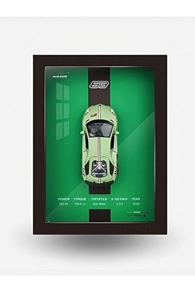 Aspire Books Green 3D Diecast Model Car Frame - Interactive Wall Decor with Openable Doors