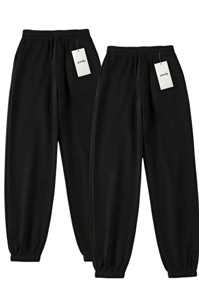 pandy 2-Piece Unisex 2 Thread Fleece-Lined Sweatpants with Elasticated Legs