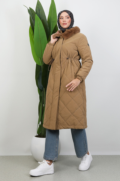 Lamia Giyim Şişme Anorak Mont Açık Kahve