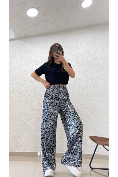 cottonage BRIGHT LEOPARD PRINT PANTS