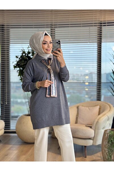 ALANURMODA 140506 Korsman Flarlı Triko Tunik