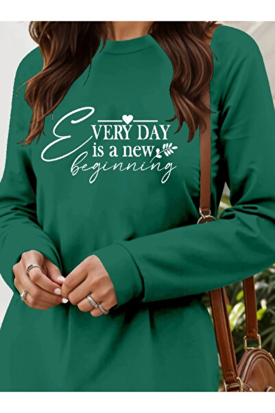 GENCULUS    Women's Long Sleeve Crew Neck Short Viscose Two Thread Dress