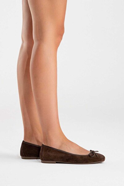 Zeynep Sıradağlı Poetry Γυναικείες Δερμάτινες Μπαλαρίνες Καφέ Σουέντ