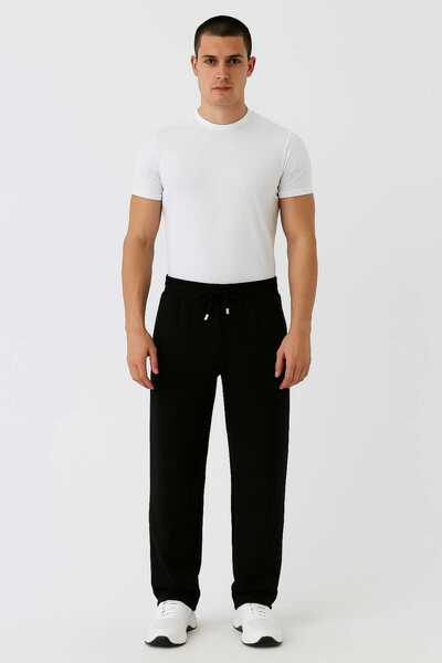 SERYY MODA Men's Black Winter Baggy Sweatpants