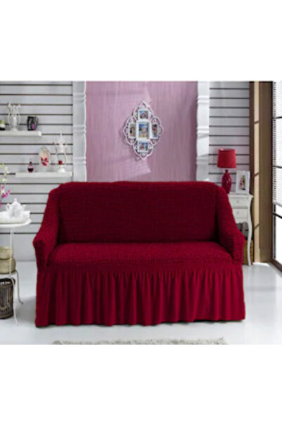 Inovius Husa pentru Canapea 2 Locuri, Elastica si Creponata, cu Volane- Bordo HEP13