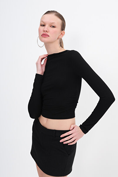 Addax Gathered Side Blouse B0654