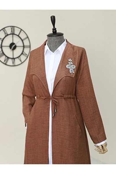 HİJABAYA Καπάκι από λινό με κέντημα από πέτρα και κορδόνι στη μέση