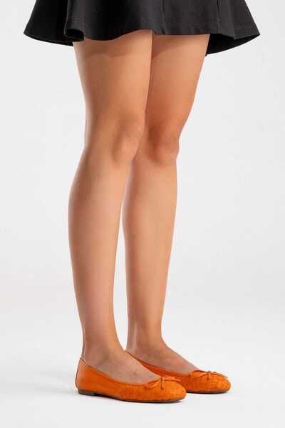 Zeynep Sıradağlı Perry Women's Leather Ballerinas Orange