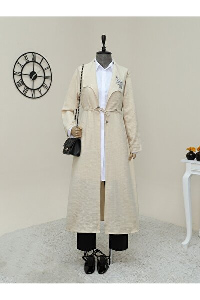 HİJABAYA Καπάκι από λινό με κέντημα από πέτρα και κορδόνι στη μέση