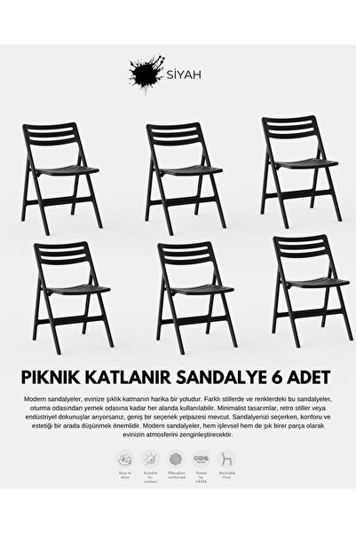 Daim Plastik PİKNİK KATLANABİLİR SANDALYE 6 LI SET