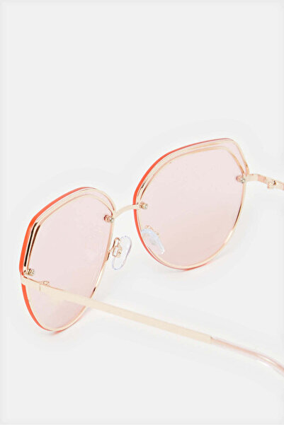 REDTAG Women Pink And Gold Oversize Sunglasses