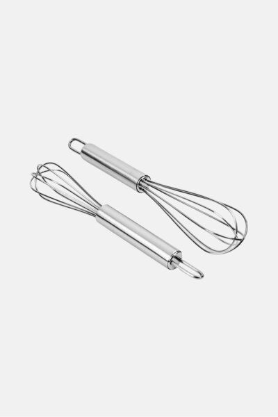 Babish 2 Pieces Stainless Steel Tiny Whisk Set, Silver
