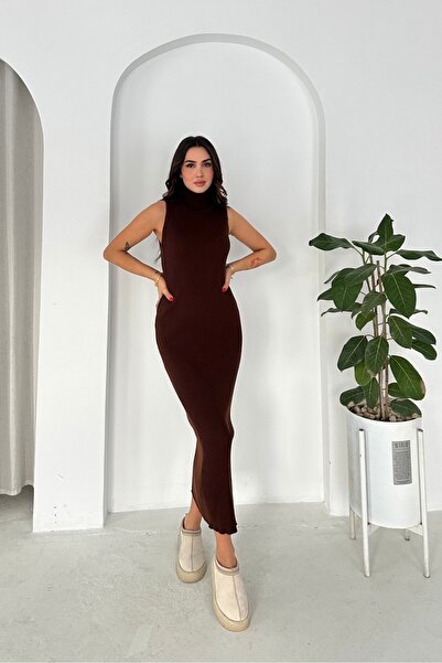 Noi Belis Maxi Boy Cardigan Turtleneck Dress Knitwear Set Aw25Hi0058