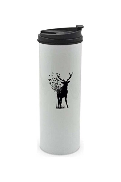 Lit كوب متعدد الألوان بنقشة فراشات الغزلان سعة 400 مل