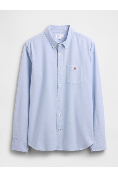 GAP Erkek Mavi Standart Fit Oxford Gömlek