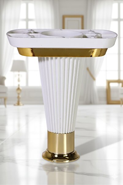 MH MiniHediye Furniture Sofa Pouf Coffee Table Seat Leg 15 cm White Gold Base Legs