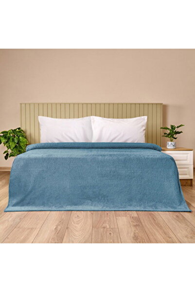 Dinarsu Sherpa Double Blanket - Indigo - 180X220 cm