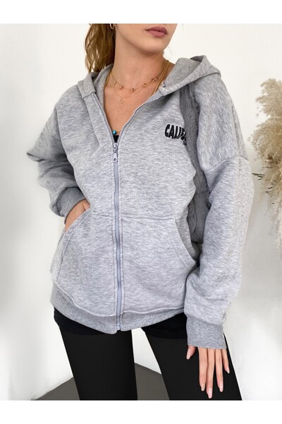 HİJABAYA Φλις εφίδρωσης με στάμπα με κουκούλα