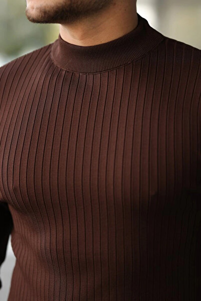 GENCULUS Men's Half Turtleneck Ribbed Knitwear