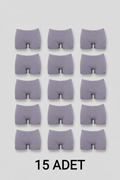 enmodaiçgiyim 15 штук сірих бавовняних ультракомфортних жіночих боксерів-шортів, що не залишають слідів, безпечна нижня білизна під штани