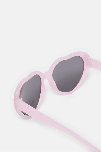 REDTAG Girls Pink Heart Sunglasses With Embellished Case