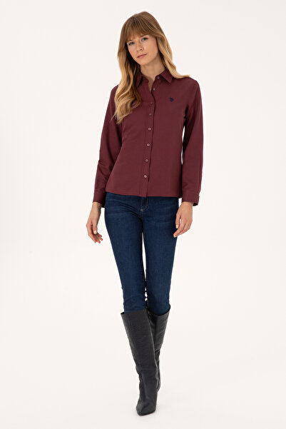 U.S. Polo Assn. Women's Burgundy Long Sleeve Basic Shirt 50316711-Vr177