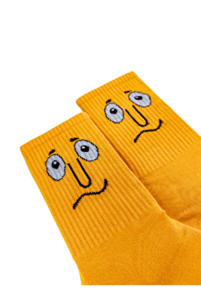 Shuttle Park Special Series Happy Colorful Smiley Patterned Socks Fun Comfortable Stylish Design Style Socks Combed Cotton Socks