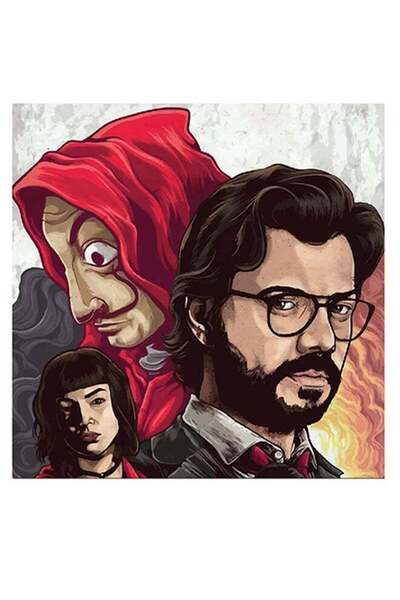 Drub Alabdaa لوحة فنية مطبوع عليها صورة البروفيسور من فيلم "سرقة النقود"، متع...