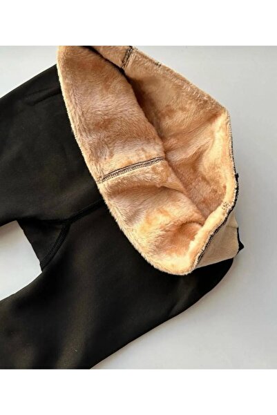 Tusebu Women's Thermal Plush Lined High Waist Winter Shaping / Sculpting Kilotlu Socks – Black